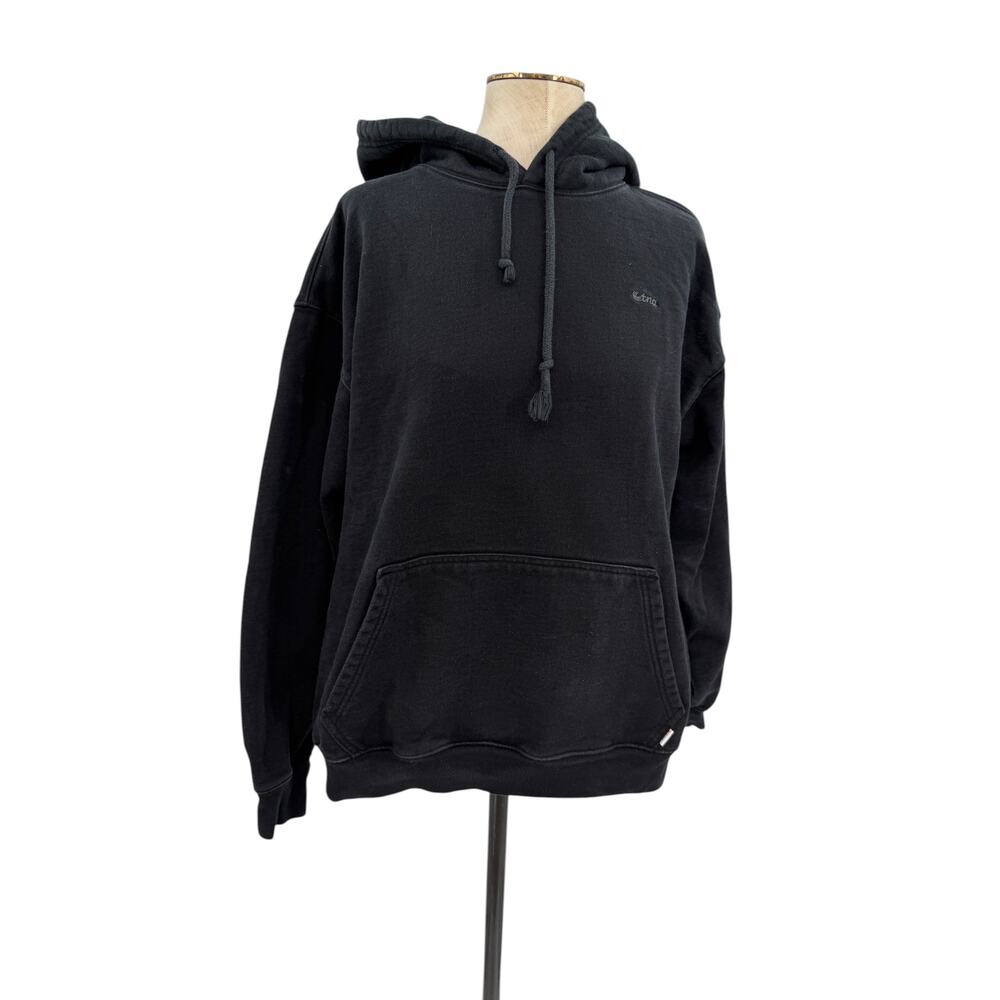 Aritzia TNA Cozy Fleece Hoodie Black Pullover Kangaroo Pocket Oversized Large